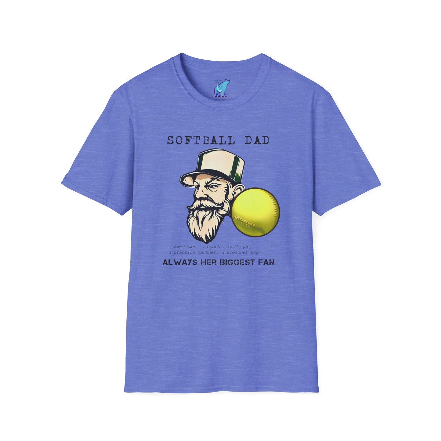 Softball Dad, Unisex Softstyle T-Shirt