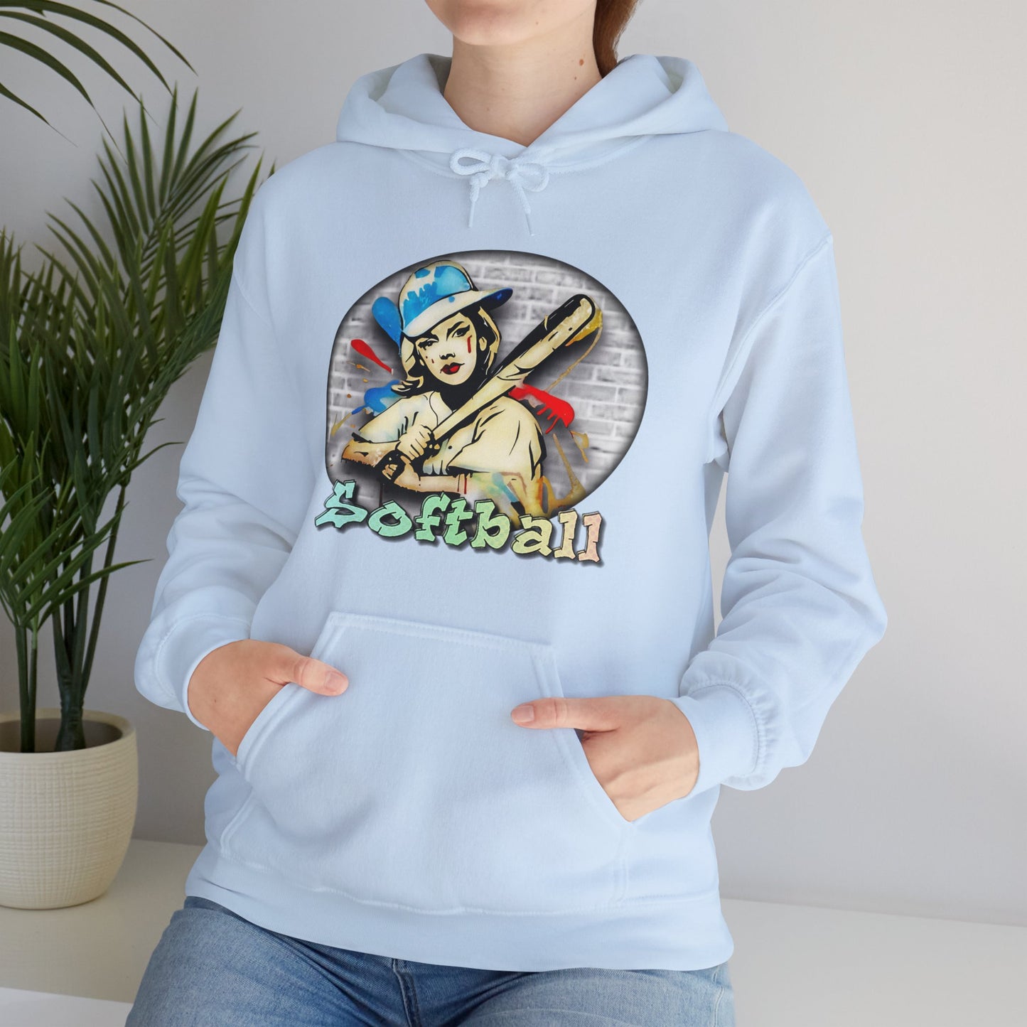 Graffiti Softball, Unisex Heavy Blend™ Hooded Sweatshirt