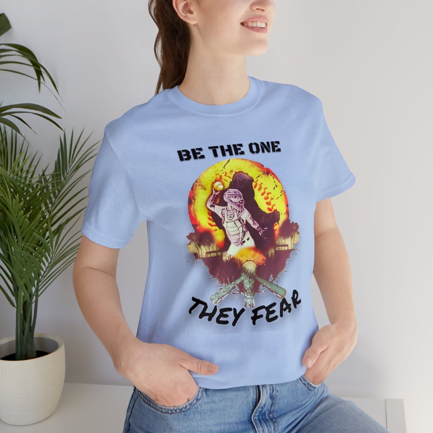 Be the One They Fear Softball Catcher T-Shirt - Unleash Your Inner Fearless Competitor! Unisex Jersey Short Sleeve Tee