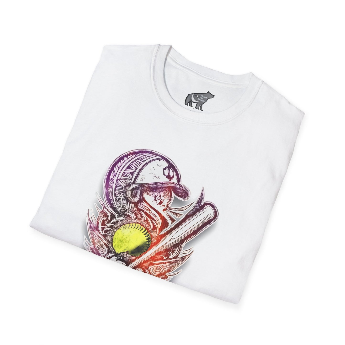 Softball Tribal design Unisex Softstyle T-Shirt