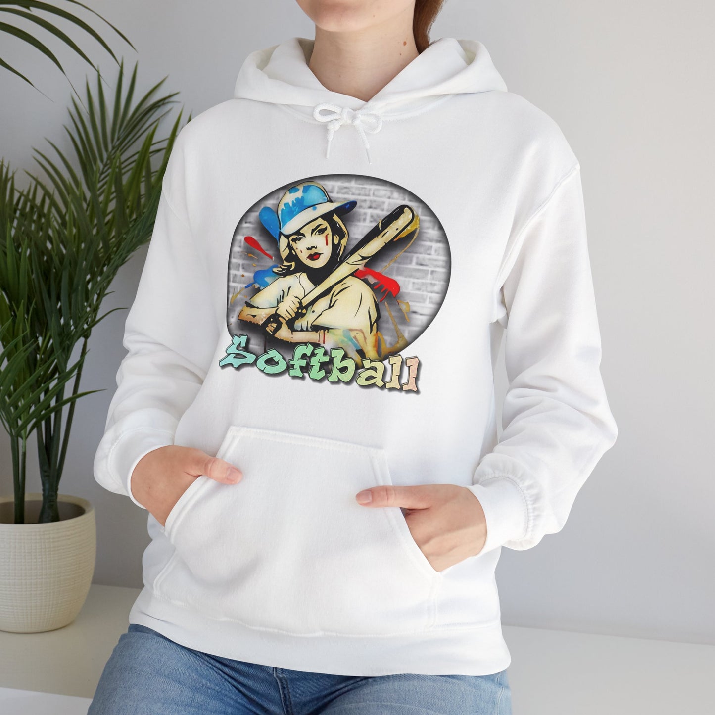 Graffiti Softball, Unisex Heavy Blend™ Hooded Sweatshirt