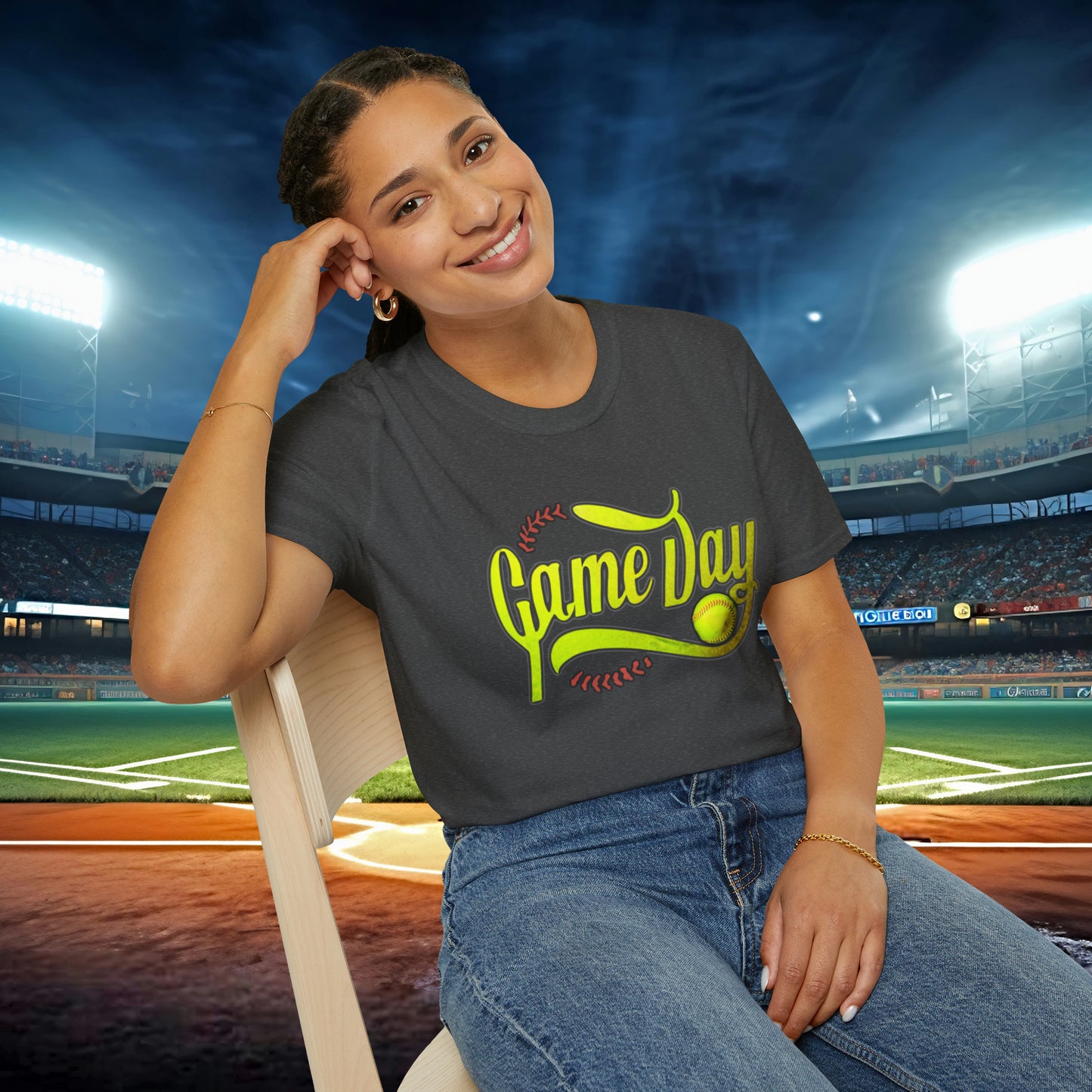 Game Day Softball Unisex Softstyle T-Shirt