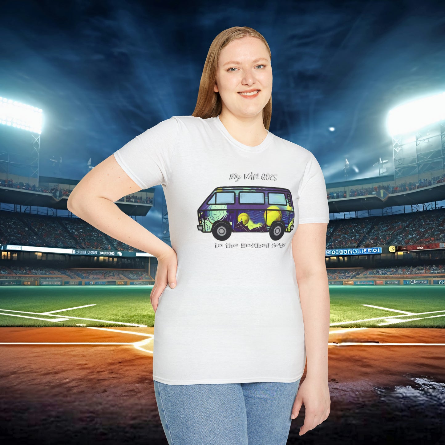 Van Goes Softball Unisex Softstyle T-Shirt