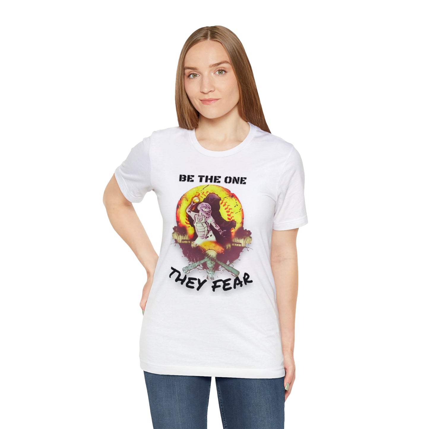 Be the One They Fear Softball Catcher T-Shirt - Unleash Your Inner Fearless Competitor! Unisex Jersey Short Sleeve Tee