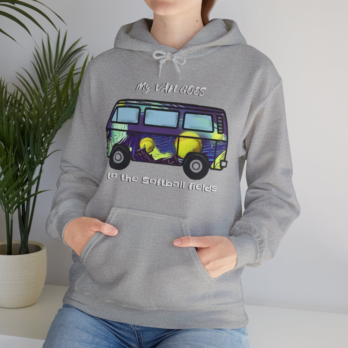 Van Goes Softball, Unisex Heavy Blend™ Hooded Sweatshirt