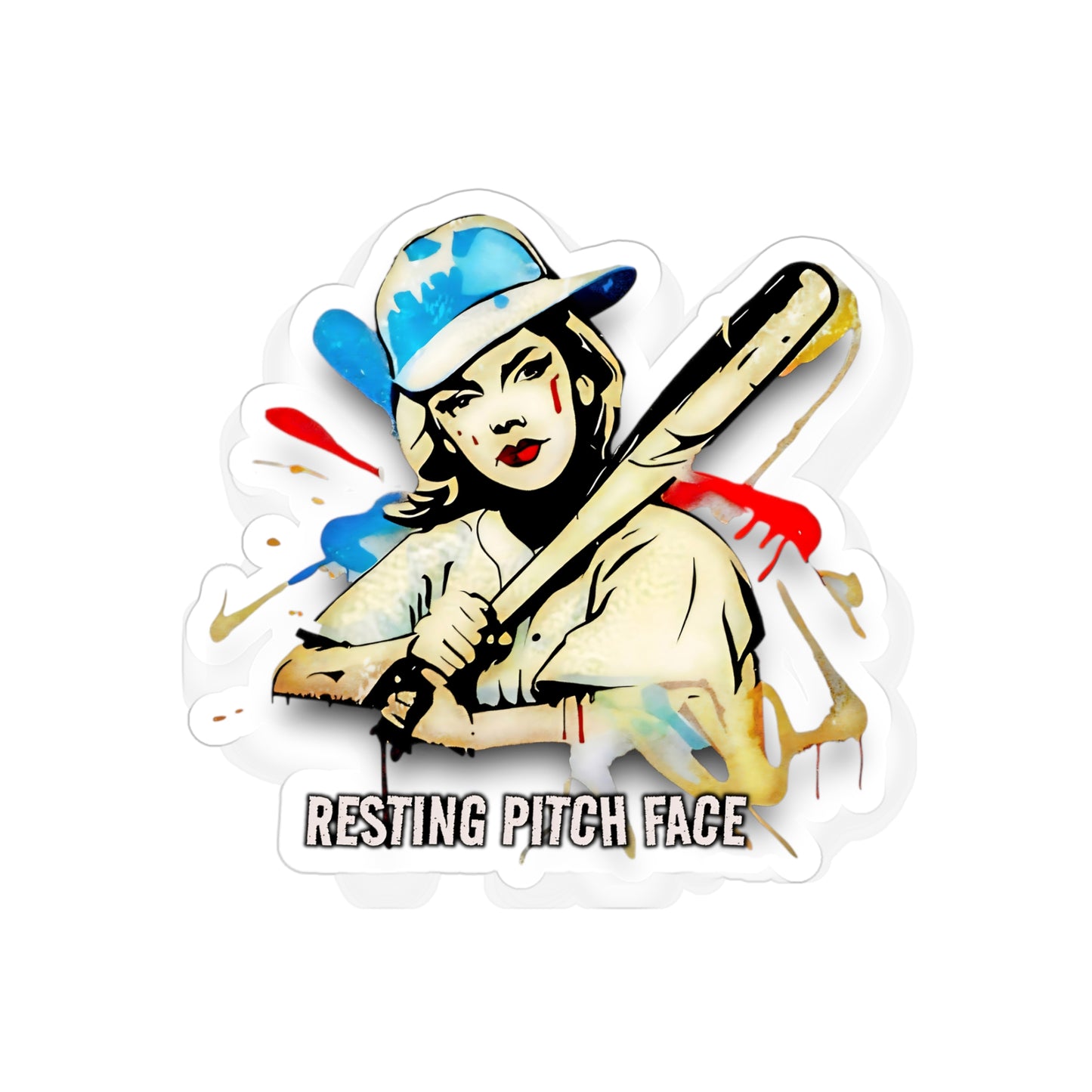 Resting Pitch Face Classic, Transparent Outdoor Stickers, Die-Cut, 1pcs