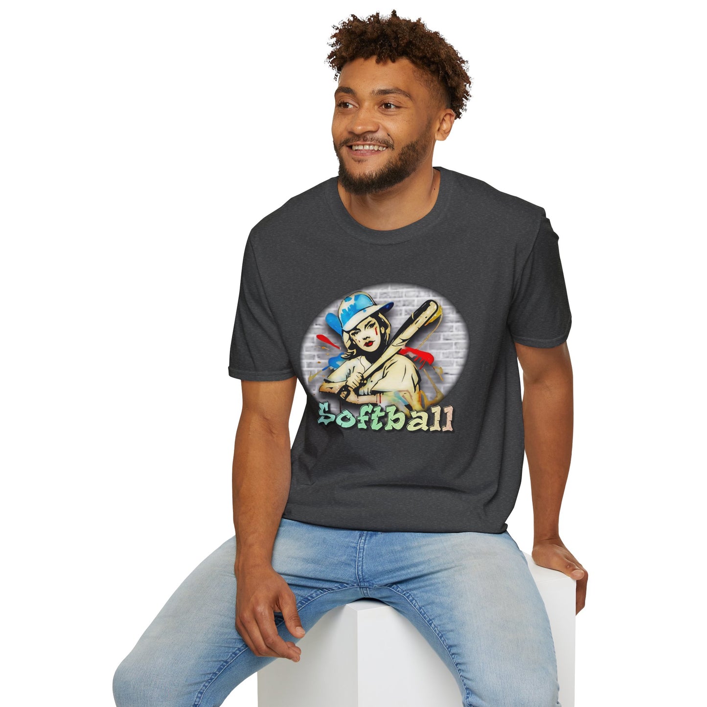 Graffiti Softball Unisex Softstyle T-Shirt