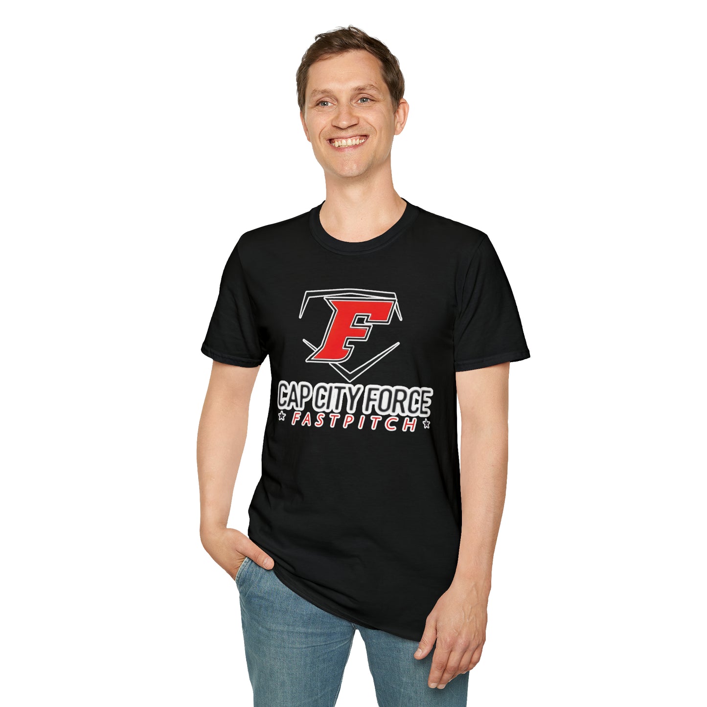 Cap City Force Home Plate Logo, Unisex Softstyle T-Shirt