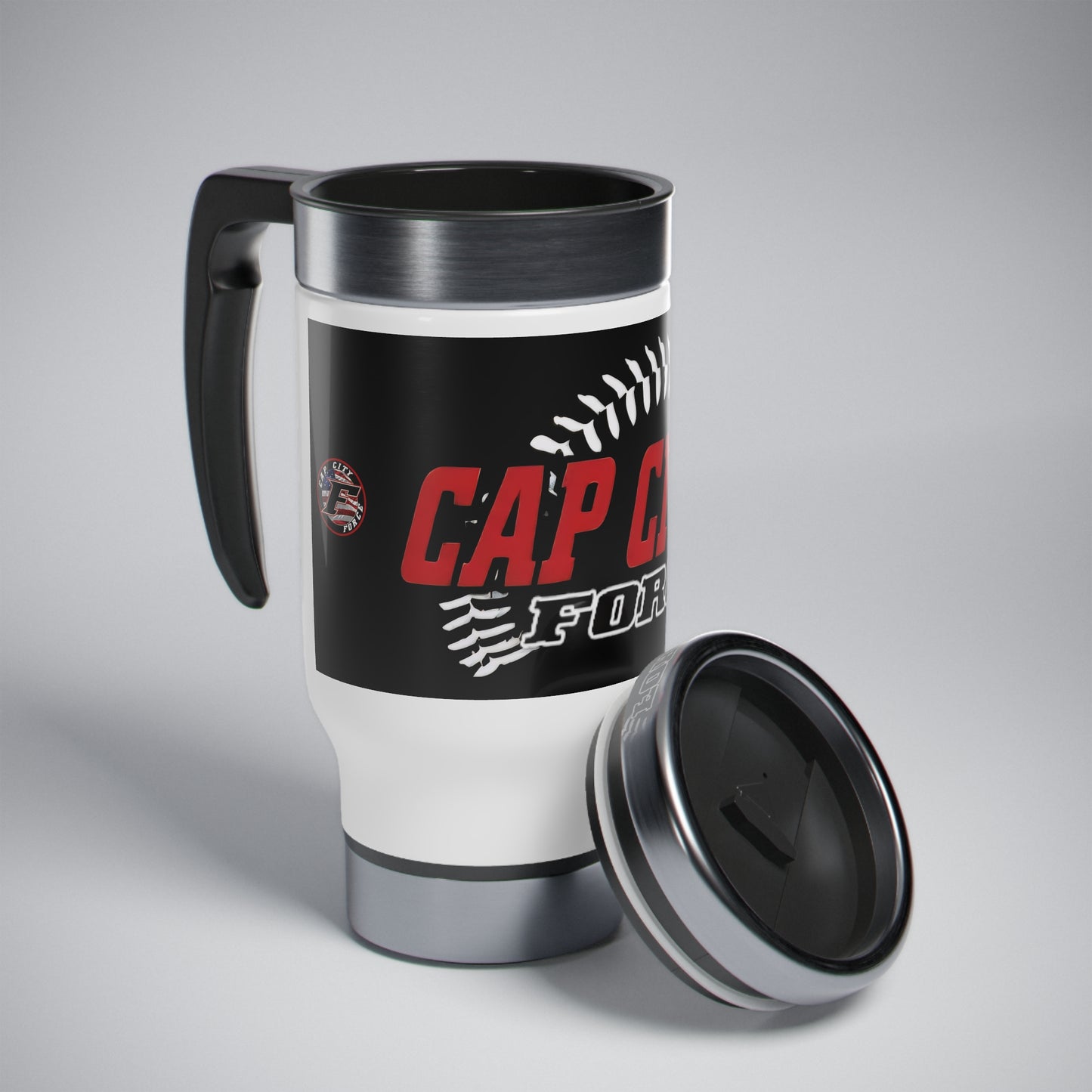 Cap City Force Stainless Steel Travel Mug with Handle, 14oz