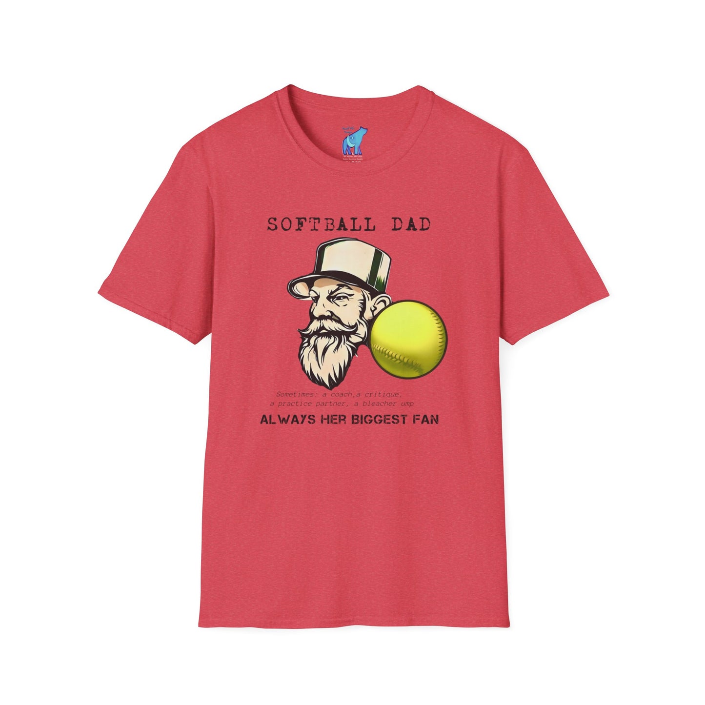 Softball Dad, Unisex Softstyle T-Shirt