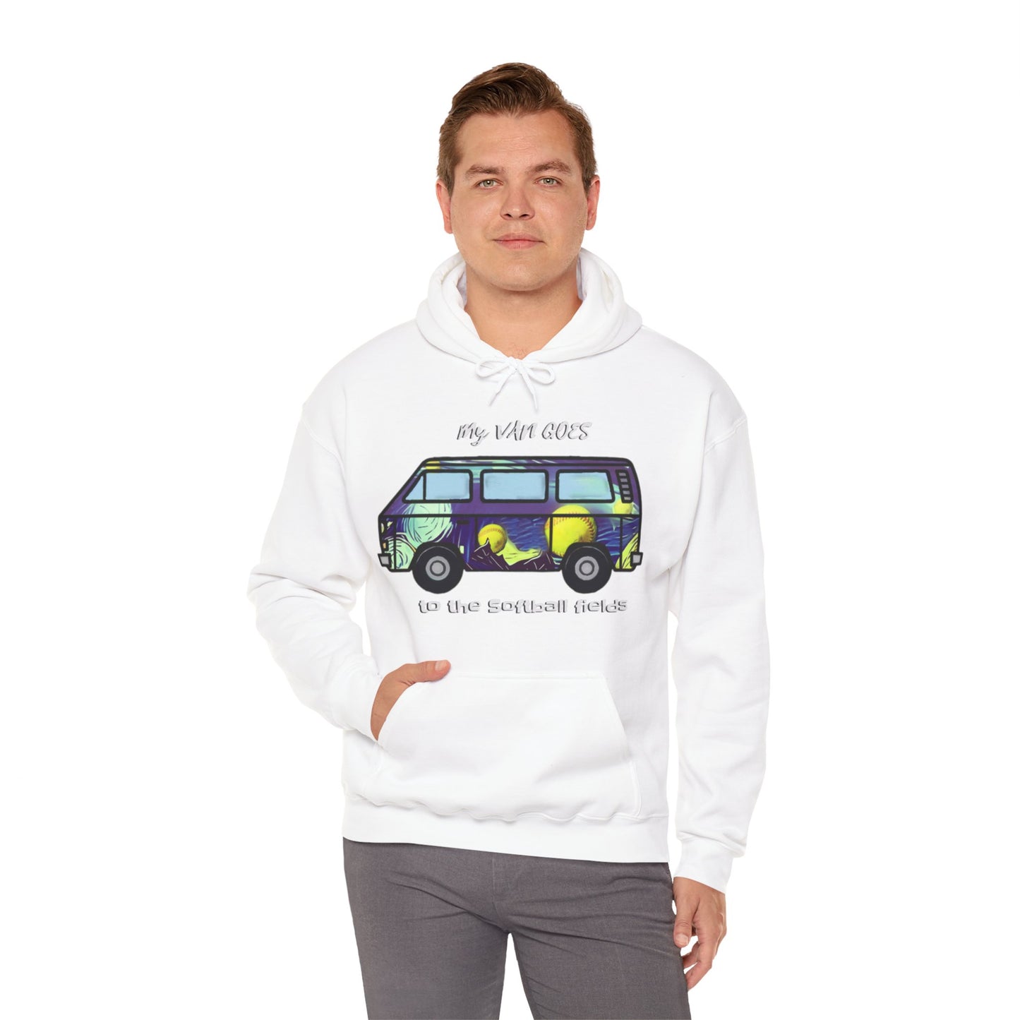 Van Goes Softball, Unisex Heavy Blend™ Hooded Sweatshirt