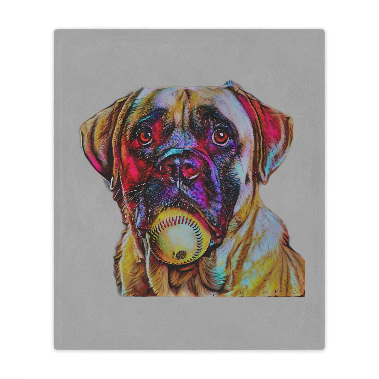 Mastiff softball minky blanket