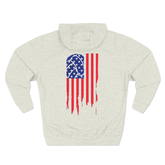 Patriotic Volleyball Three-Panel Fleece Hoodie