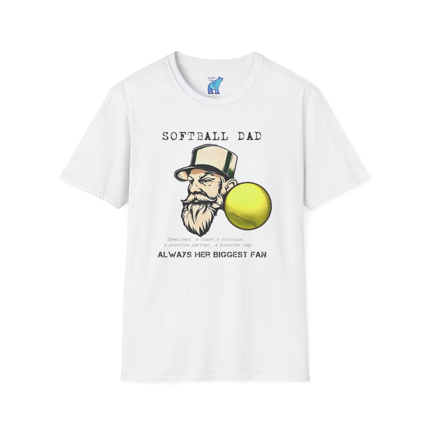 Softball Dad, Unisex Softstyle T-Shirt