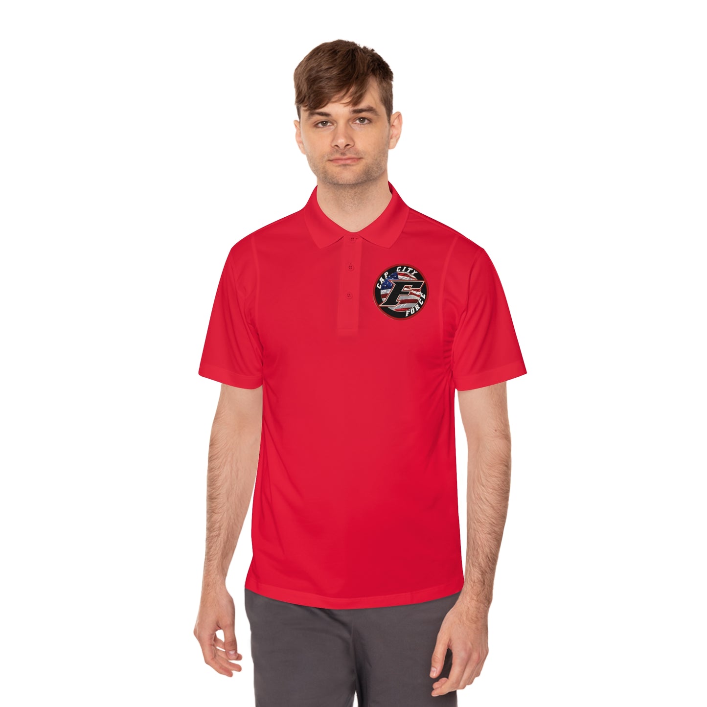 Cap City Force 23/24 season Flag logo Men's Sport Polo Shirt