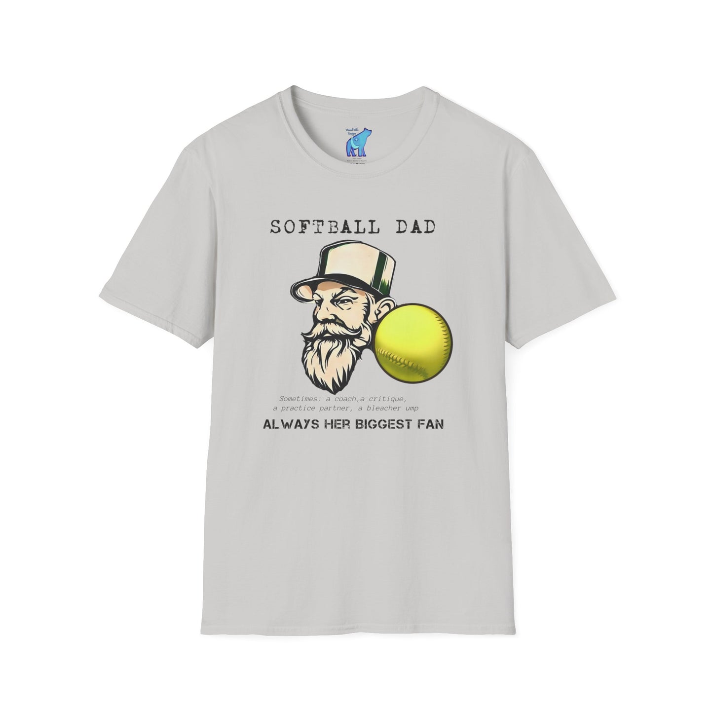 Softball Dad, Unisex Softstyle T-Shirt