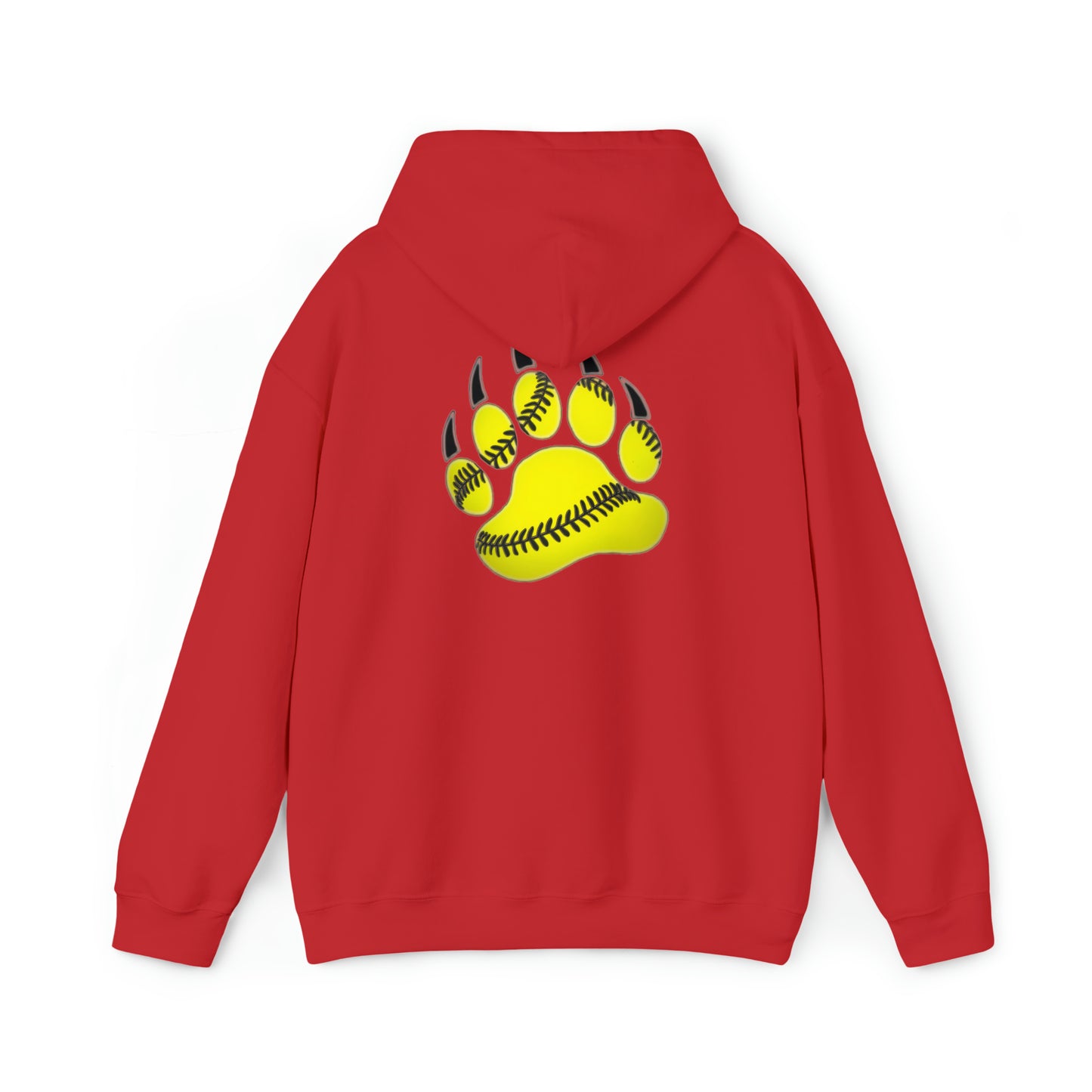 Visual Vibe Bear Paw Softball, Unisex Heavy Blend™ Hooded Sweatshirt